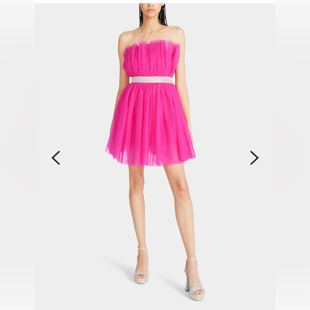 BETSEYS BLING TULLE DRESS HOT PINK